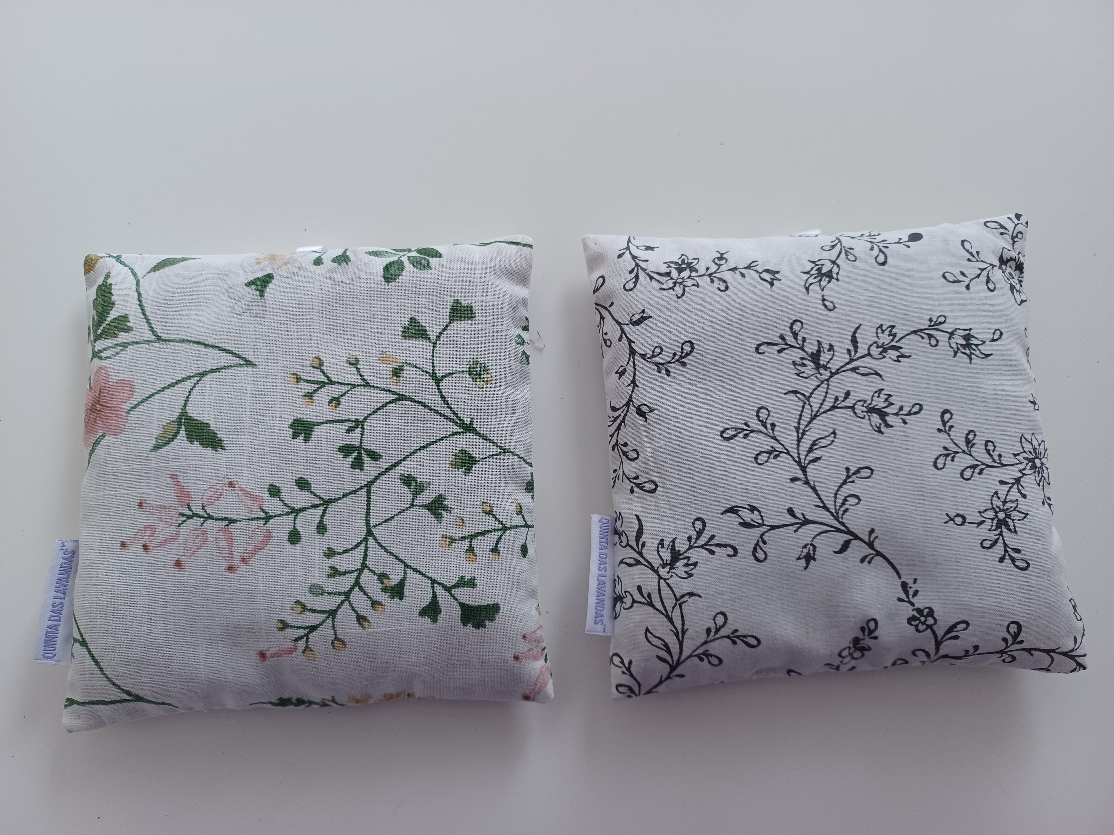 Coussin 15X15 - Floral rosa/ Floral cinza